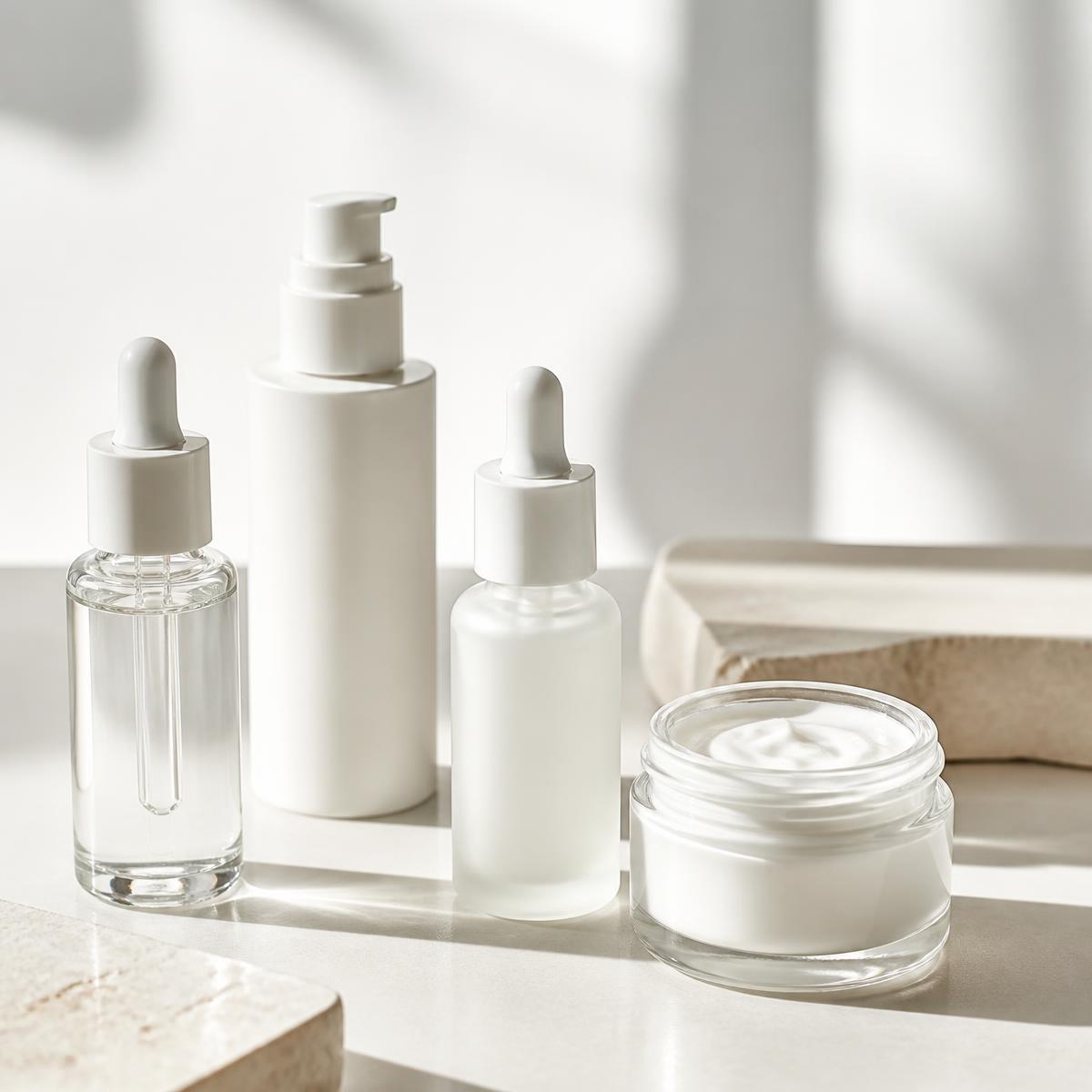 Morning glow supplement and skincare grouping